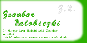 zsombor malobiczki business card